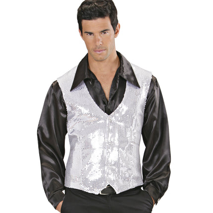 Widmann SRL Pailletten Vest Man zilver
