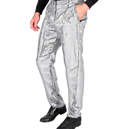 Widmann SRL Paillettenbroek Frank heren zilver