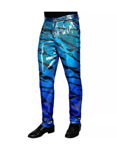 Widmann SRL Paillettenbroek heren blauwe golven