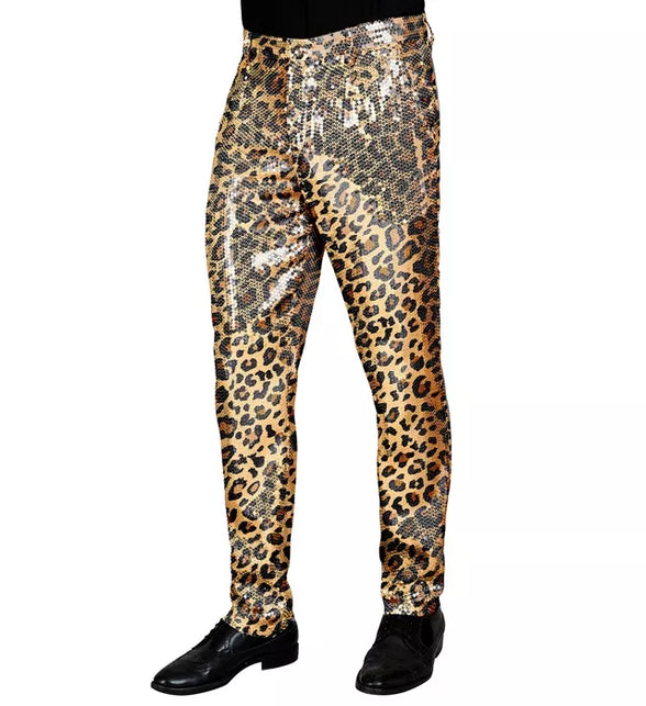 Widmann SRL Paillettenbroek heren luipaard