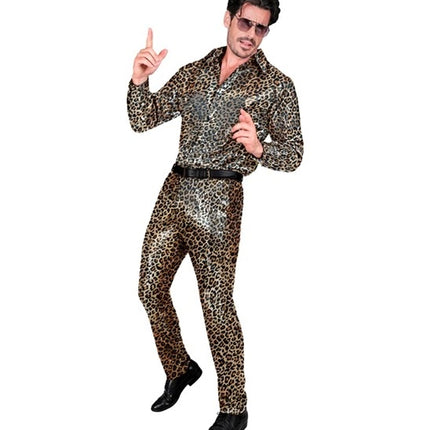 Widmann SRL Paillettenbroek heren luipaard