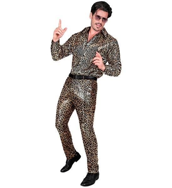 Widmann SRL Paillettenbroek heren luipaard