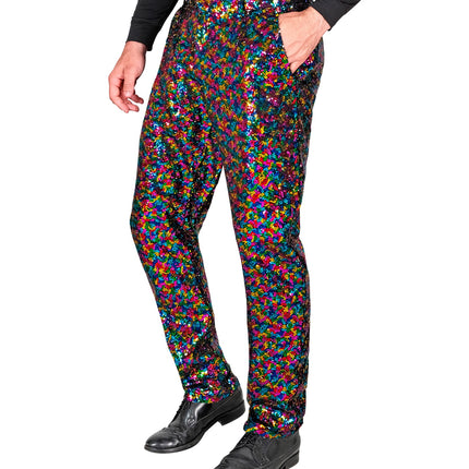 Widmann SRL Paillettenbroek heren meerkleurig