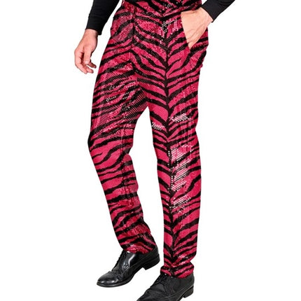 Widmann SRL Paillettenbroek heren tijger roze