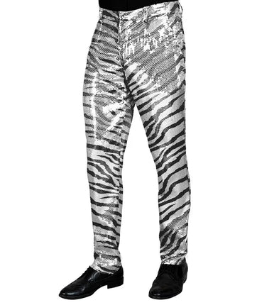 Widmann SRL Paillettenbroek heren zebra