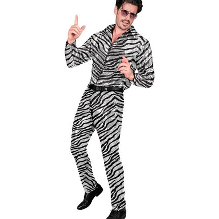 Widmann SRL Paillettenbroek heren zebra