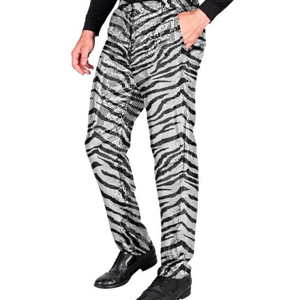 Widmann SRL Paillettenbroek heren zebra