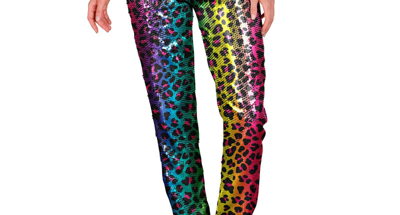 Widmann SRL Paillettenbroek Mara regenboog luipaard