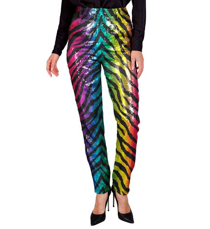 Widmann SRL Paillettenbroek Mara regenboog tijger