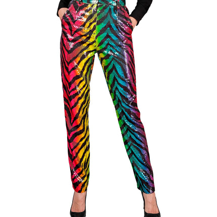 Widmann SRL Paillettenbroek Mara regenboog tijger