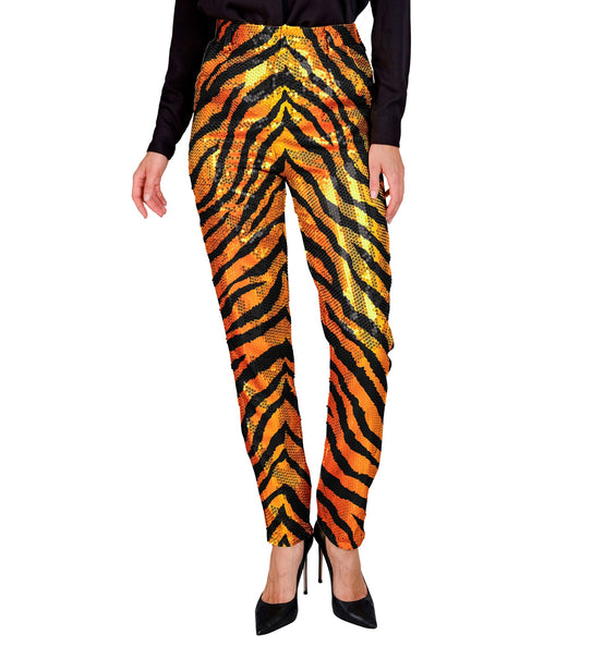 Widmann SRL Paillettenbroek Mara zebra gold