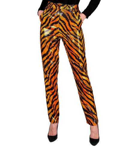 Widmann SRL Paillettenbroek Mara zebra gold