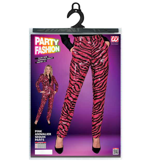 Widmann SRL Paillettenbroek Mara zebra pink