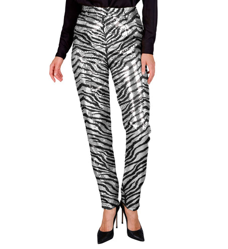 Widmann SRL Paillettenbroek Mara zebra silver