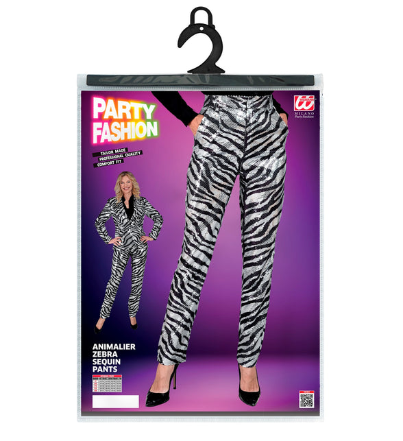 Widmann SRL Paillettenbroek Mara zebra silver