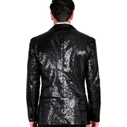 Widmann SRL Paillettencolbert zwart met satijnen revers/zakken