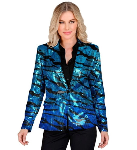 Widmann SRL Paillettenjas golven in blauw