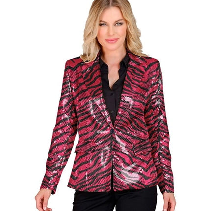 Widmann SRL Paillettenjas in dierenprint roze