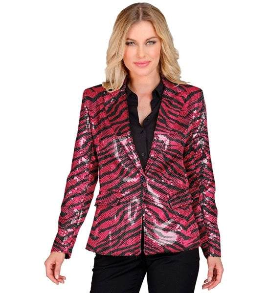 Widmann SRL Paillettenjas in dierenprint roze