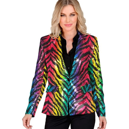 Widmann SRL Paillettenjas regenboog tijger