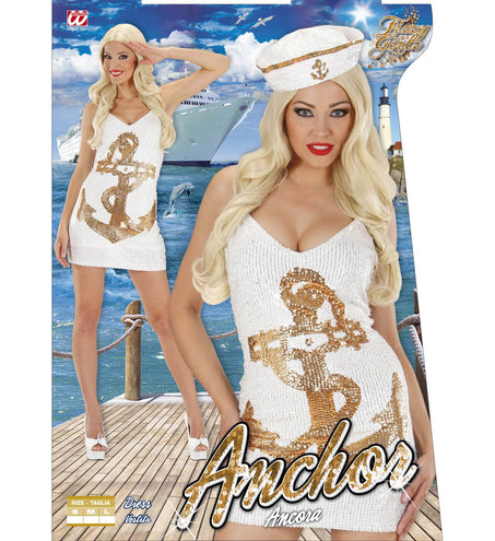 Widmann SRL Paillettenjurk marinemeisje kostuum Vera