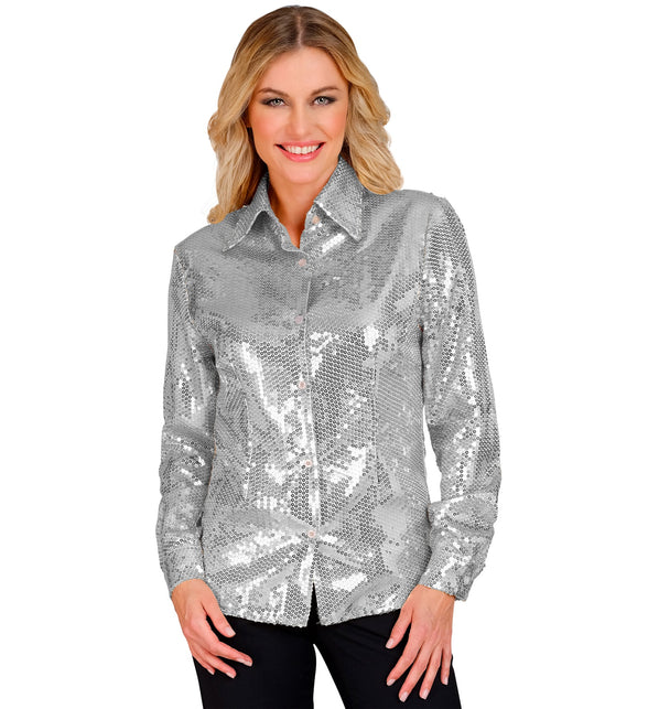 Widmann SRL Paillettenshirt dames Aike zilver