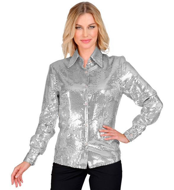 Widmann SRL Paillettenshirt dames Aike zilver