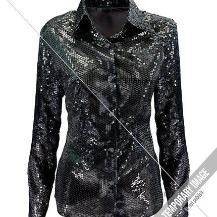 Widmann SRL Paillettenshirt dames Aike zwart