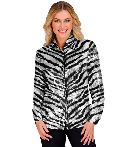 Widmann SRL Paillettenshirt dames Zebra