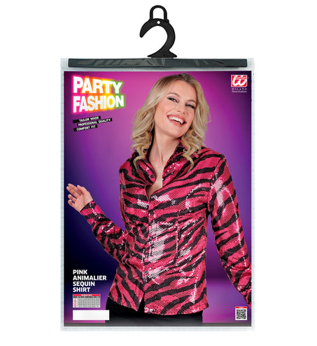 Widmann SRL Paillettenshirt dames zebra pink