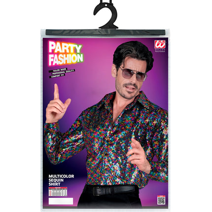 Widmann SRL Paillettenshirt heren Marco meerkleurig