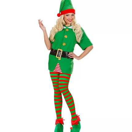 Widmann SRL Panty gestreept groen / rood one size Elf