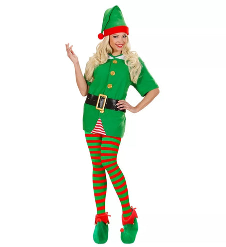 Widmann SRL Panty gestreept groen / rood one size Elf