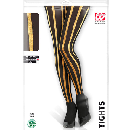 Widmann SRL Panty gestreept zwart goud