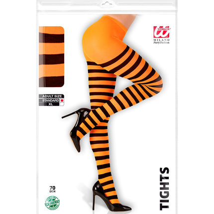 Widmann SRL Panty oranje zwart gestreept dames