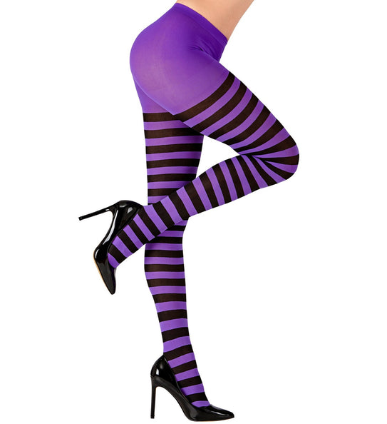 Widmann SRL Panty paars zwart gestreept dames