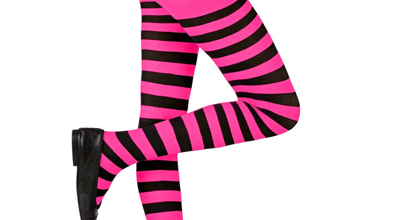 Widmann SRL Panty roze zwart gestreept kind