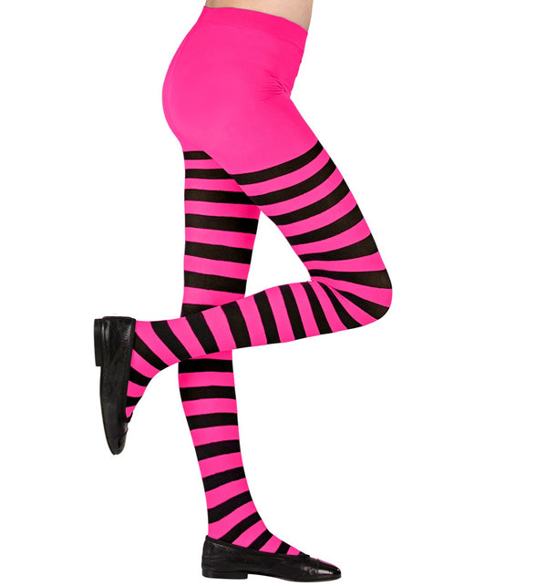 Widmann SRL Panty roze zwart gestreept kind