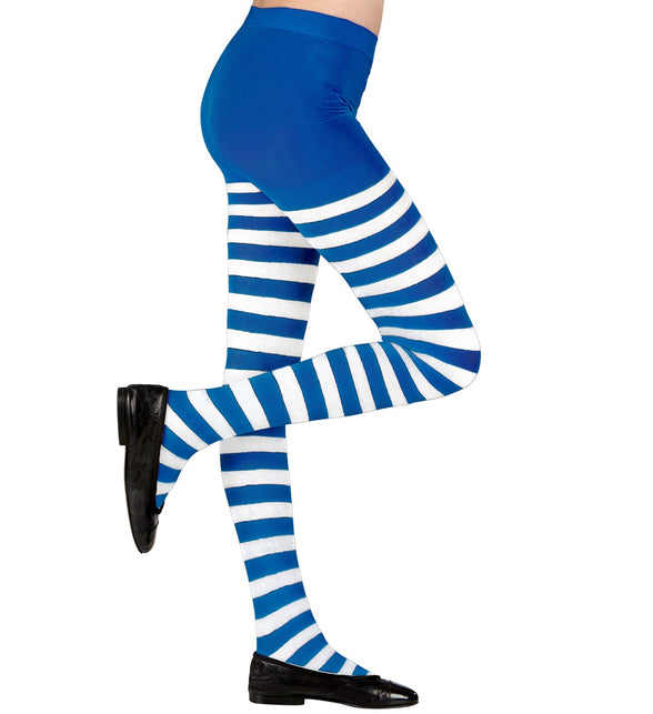 Widmann SRL Panty wit blauw gestreept kind