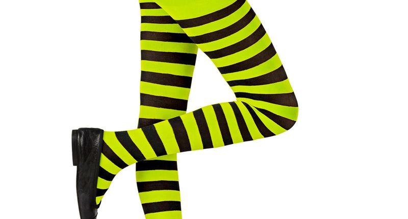 Widmann SRL Panty zwart groen gestreept kinderen