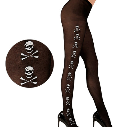 Widmann SRL panty zwart met skelet en botten