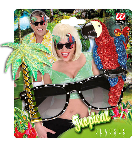 Widmann SRL Papegaai bril met palmboom Hawaii