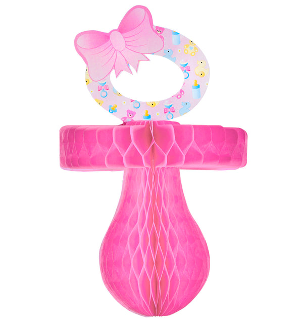 Widmann SRL Papieren roze fopspeen voor Baby shower