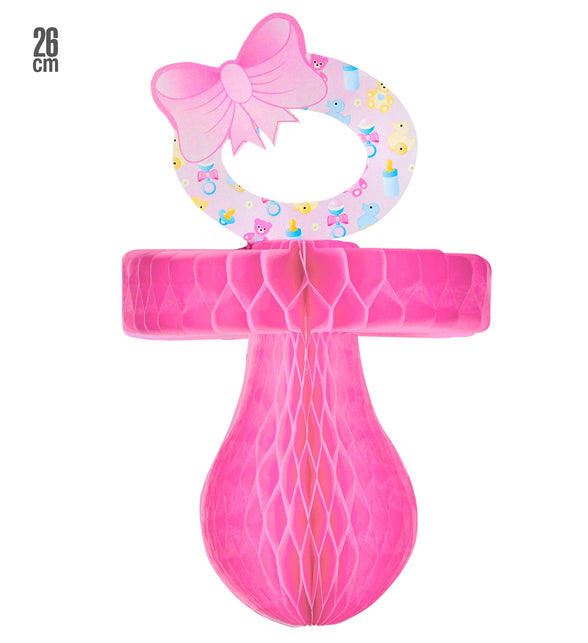 Widmann SRL Papieren roze fopspeen voor Baby shower