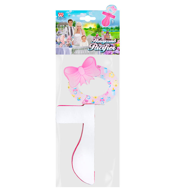 Widmann SRL Papieren roze fopspeen voor Baby shower