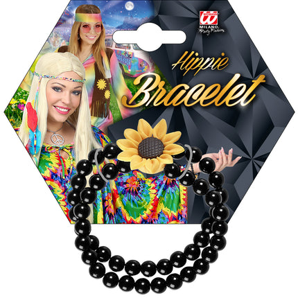 Widmann SRL Parel armband hippie met bloem