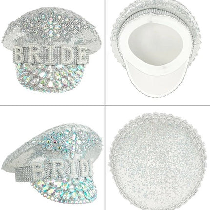 Widmann SRL Pet bruid met juwelen glitter zilver hoed Luuk