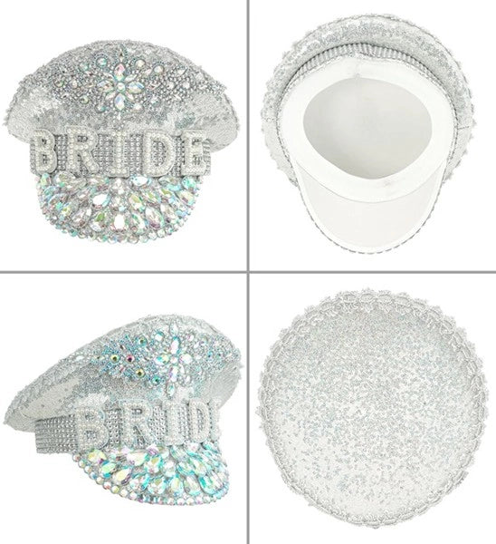 Widmann SRL Pet bruid met juwelen glitter zilver hoed Luuk