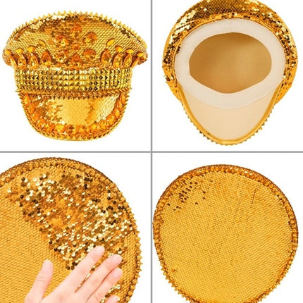 Widmann SRL Pet met juwelen en pailletten goud hoed Roos