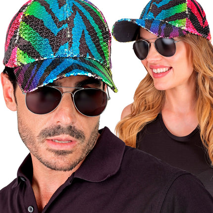 Widmann SRL Pet pailletten regenboog tijger